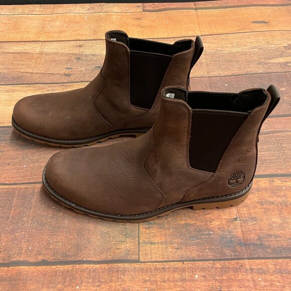 Timberland Men's Attleboro Mid Brunette Full Grain Leather Chelsea Boots - Picture 5 of 6